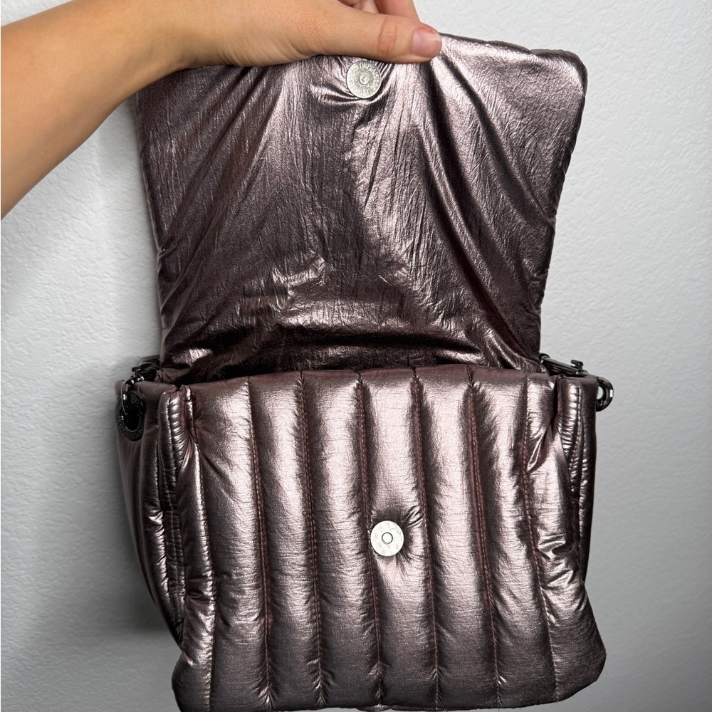 Think Royln Quilted Metallic Shoulder Bag Chain Strap Silver Finish - Picture 6 of 10